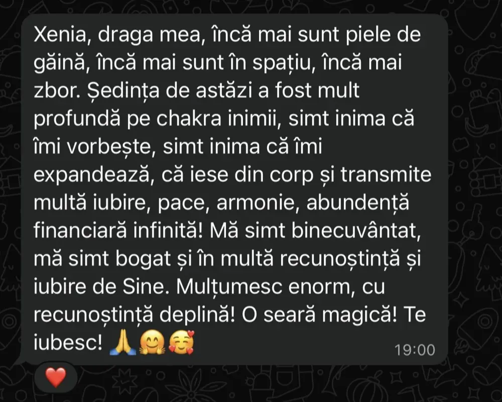 Mesaj primit după o sesiune